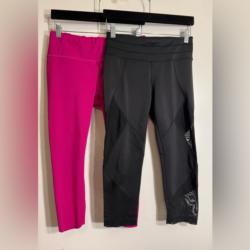 Athleta Pink and Black Capri Legging Bundle